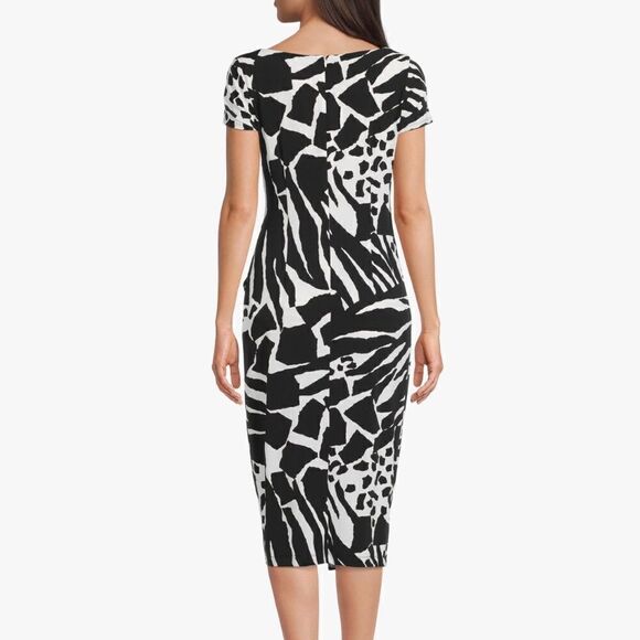 NWT Joseph Ribkoff Animal Print Cap Sleeve Dress Size 8 - Picture 5 of 14